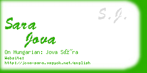 sara jova business card